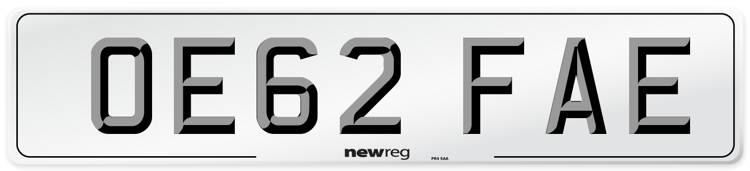 OE62 FAE Number Plate from New Reg